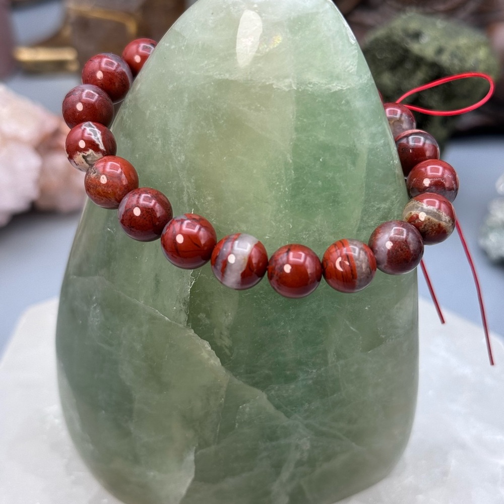 Red Jasper Beaded Bracelet 9mm - Picture 1 of 4